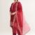 Mehroon muslin embroidered kurta, organza embroidered dupatta muslin full set