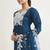 Navy blue muslin embroidered kurta, organza embroidered dupatta muslin full set