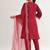 Mehroon muslin embroidered kurta, organza embroidered dupatta muslin full set
