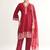 Mehroon muslin embroidered kurta, organza embroidered dupatta muslin full set