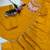Yellow embroidered straight chanderi kurta set with dupatta & pant for women