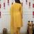 Yellow embroidered straight chanderi kurta set with dupatta & pant for women