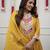 Yellow embroidered straight chanderi kurta set with dupatta & pant for women