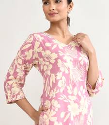 Lavender cotton linen kurta pants coord