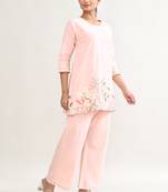 Peach pink cotton cotton coord set