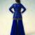 Royal blue embroidered georgette indowestern sharara set