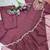  maroon embroidered chinon kurta set with dupatta & pant