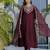 Graceful maroon embroidered chinon kurta set with dupatta & pant