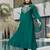 Graceful green embroidered chinon kurta set with dupatta & pant