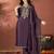 Wine embroidered vichitra kurta set with dupatta & pant