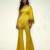 Yellow embroidered satin co ord set