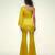 Yellow embroidered satin co ord set
