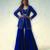Royal blue embroidered georgette indowestern sharara set
