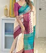 Soft tussar silk sarees with beautiful digital print attractive checks design saree  with tassels