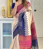 Soft tussar silk sarees with beautiful digital print attractive checks design saree  with tassels
