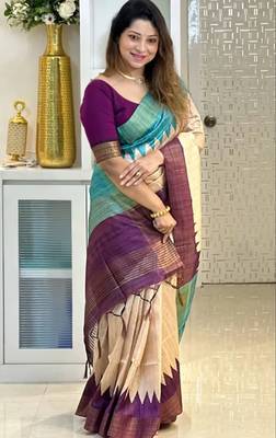 Soft tussar silk sarees with beautiful digital print attractive checks design saree  with tassels 2