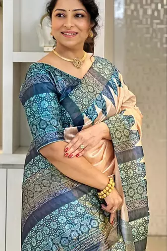 Soft tussar silk sarees with beautiful digital print attractive checks design saree  with tassels