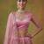 Captivating Pink Sequins Net Bridesmaid Lehenga Choli With Dupatta