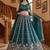 Ravishing Teal Green Embroidered Oragnza Mehendi Wear Lehenga With Blouse