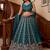 Ravishing Teal Green Embroidered Oragnza Mehendi Wear Lehenga With Blouse