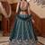 Ravishing Teal Green Embroidered Oragnza Mehendi Wear Lehenga With Blouse