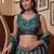 Ravishing Teal Green Embroidered Oragnza Mehendi Wear Lehenga With Blouse