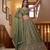 Charming olive Green Zari Work Oragnza Reception Wear Lehenga Choli