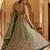 Charming olive Green Zari Work Oragnza Reception Wear Lehenga Choli
