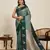Green zari woven soft silk banarasi saree with blouse