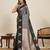 Grey zari woven soft silk banarasi saree with blouse