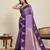 Purple zari woven soft silk banarasi saree with blouse