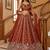 Rich Rust Orange Floral Embroidery Oragnza Wedding Wear Lehenga Choli
