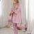 Stylish Pink Mirror Work Silk Festive Wear Pant Suit