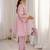 Stylish Pink Mirror Work Silk Festive Wear Pant Suit