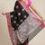 Banarasi silk blend cotton saree in black colour with zari work