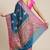 Banarasi silk blend cotton saree in blue colour with zari work
