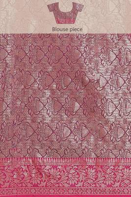 Banarasi silk blend cotton saree in blue colour with zari work 5