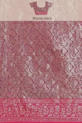 Banarasi silk blend cotton saree in blue colour with zari work