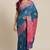 Banarasi silk blend cotton saree in navy blue  colour with zari work