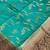 Banarasi  pure silk chiniya saree in contrast shade of teal green & black colour with floral  zari work