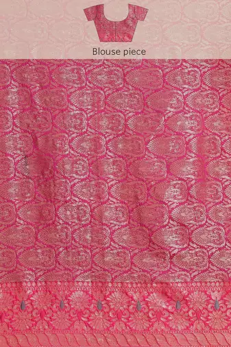 Banarasi silk blend cotton saree in navy blue  colour with zari work