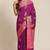 Banarasi silk blend cotton saree in magenta  colour with zari work