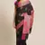 Banarasi silk blend cotton saree in black colour with zari work
