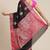 Banarasi silk blend cotton saree in black colour with zari work