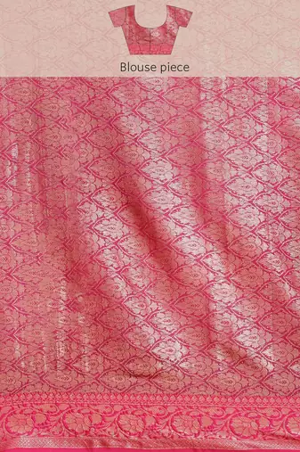 Banarasi silk blend cotton saree in black colour with zari work