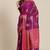 Banarasi silk blend cotton saree in magenta  colour with zari work
