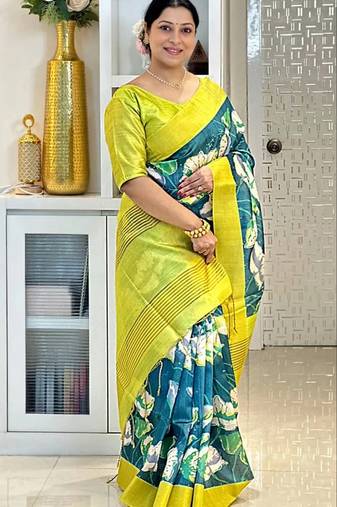Soft tussar silk sarees with beautiful digital print attractive checks design saree  with tassels