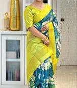 Soft tussar silk sarees with beautiful digital print attractive checks design saree  with tassels
