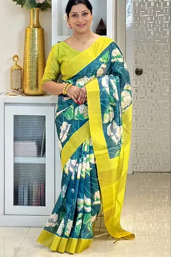 Soft tussar silk sarees with beautiful digital print attractive checks design saree  with tassels