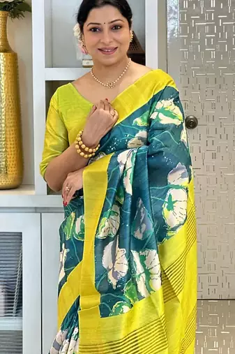 Soft tussar silk sarees with beautiful digital print attractive checks design saree  with tassels